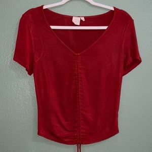 small shortsleeve tie up top